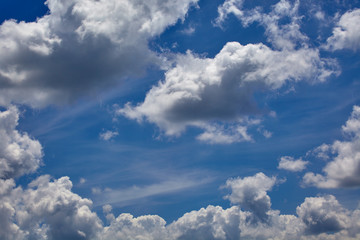 Obraz premium blue sky with clouds closeup