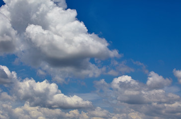 blue sky with clouds closeup