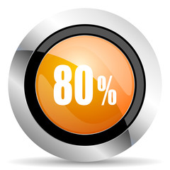 80 percent orange icon sale sign
