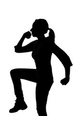 walking woman silhouette