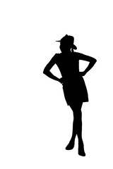 woman silhouette with a hat