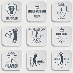 Set of vintage golf labels