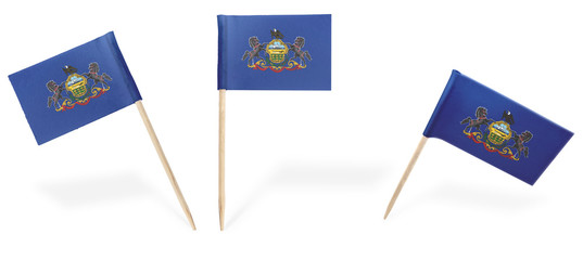 Various cocktail flags of Pennsylvania isolated on white.(series