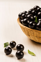 Berry Jaboticaba in bowl on white background