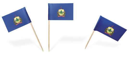 Various cocktail flags of Vermont isolated on white.(series)