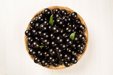 Berry Jaboticaba in bowl on white background