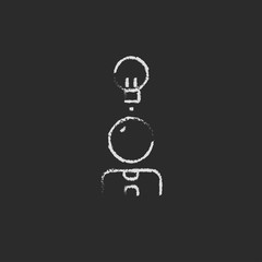 Businessman witrh idea drawn in chalk