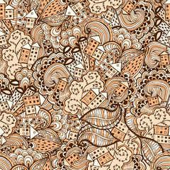 Hand drawn Zentangle seamless pattern. Use for cards, invitation, wallpapers, pattern fills, web pages elements and etc.