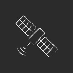 Satellite drawn in chalk