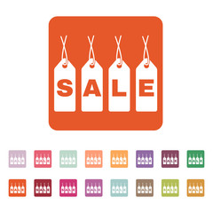 The label with an inscription sale icon. Discount symbol. Flat