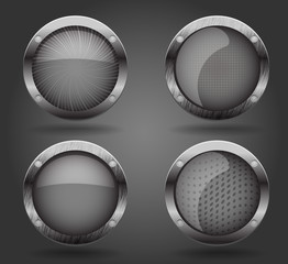 Grey buttons, vector illustration