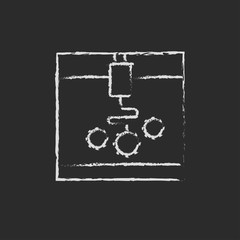 Three D printer drawn in chalk