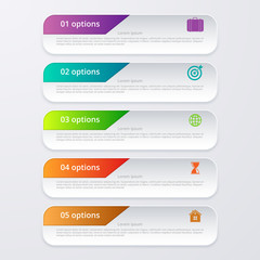 Vector illustration infographic five options