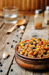black beans, quinoa and corn chili