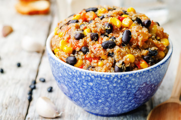 black beans, quinoa and corn chili