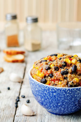 black beans, quinoa and corn chili