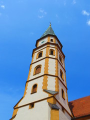 Fototapeta na wymiar Kirchturm Hofkirche Neumarkt