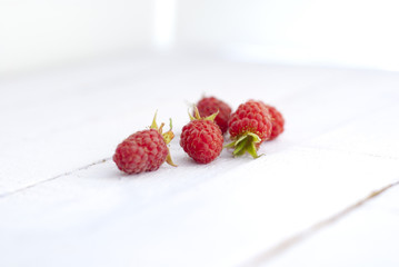 raspberry on table. selective focus