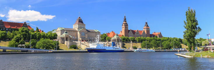 Szczecin - panorama miasta - obrazy, fototapety, plakaty