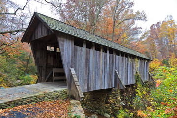 Pisgah Covered Bridge in Randolph County North Carolina © Jill Lang