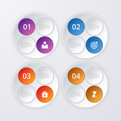 Vector illustration infographics four circles