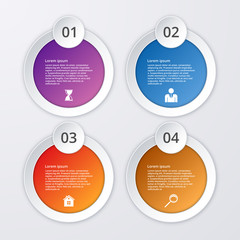 Vector illustration infographics four circles
