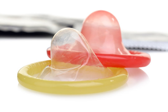 yellow and red condoms