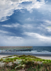 Fototapeta na wymiar View at the atlantic ocean coast and dunes
