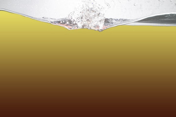 Water  and air bubbles over white background