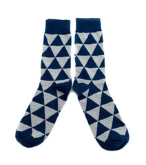 pair of socks in a diamond pattern