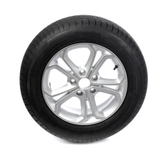 Car wheel on white background