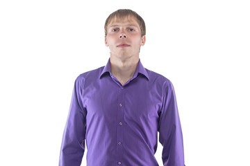 Photo of man in purple shirt 