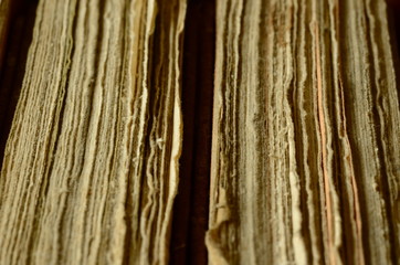 Texture of pages, two old books, vintage background.