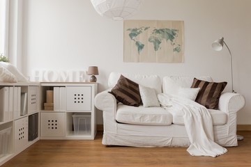 White sofa in living room