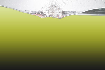 Water  and air bubbles over white background