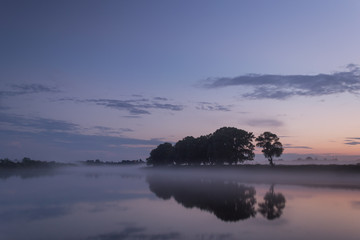 foggy evening on the river
