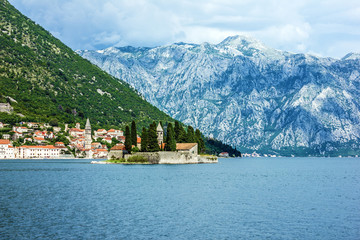 Panorama of Perast, Kotor bay, Montenegro, Adriatic sea