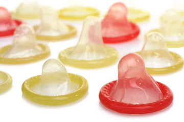 open red and yellow condoms