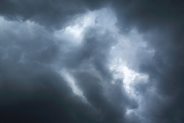 Fototapeta na wymiar blue sky with storm cloud close-up