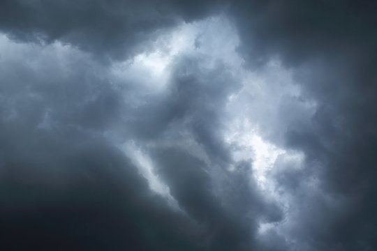 Blue Sky With Storm Cloud Close-up