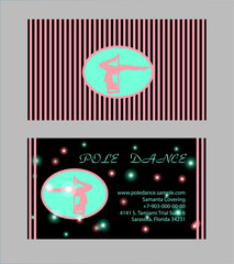Pole Dance  Templates. Flyer and Business Card. Vector