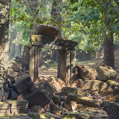 Remains of  Angkor temples, Cambodia