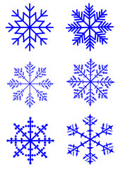 Fototapeta premium various shapes of snowflakes 