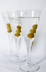 Three martini cocktails