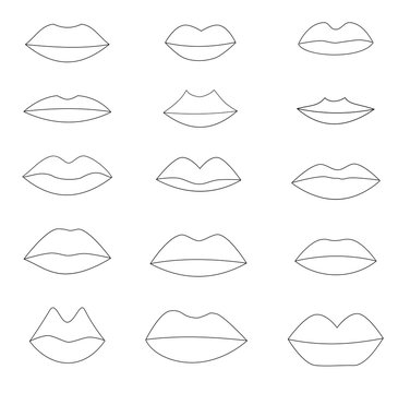 set of different lip size and shape
