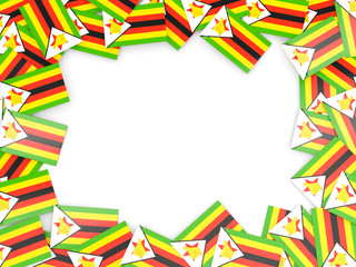 Fototapeta na wymiar Frame with flag of zimbabwe