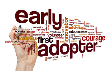 Early adopter word cloud concept