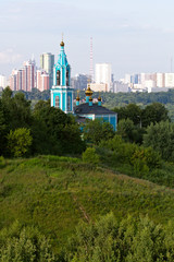 Church in Moscow park Krylatsky Hills.
