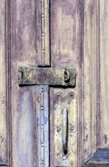 Lock and latch in closed door