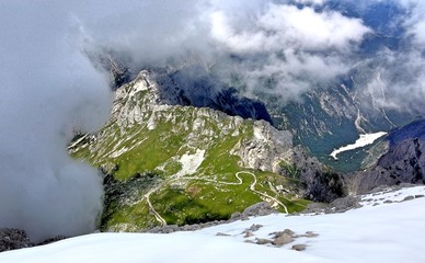 View of the valley in Julian Alps, Slovenia
